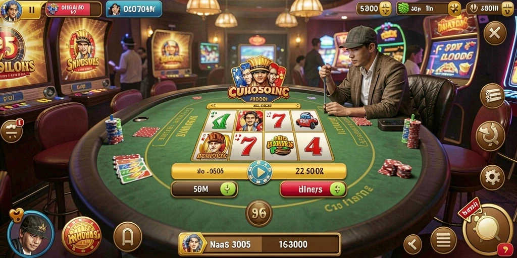 Screen multiplayer yang menunjukkan kompetisi antara pemain.